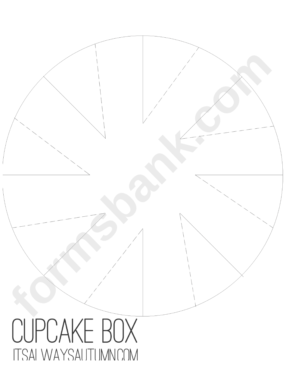 Round Cupcake Box Template printable pdf download