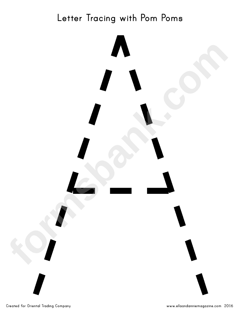 Letter Tracing With Pom Poms Template printable pdf download