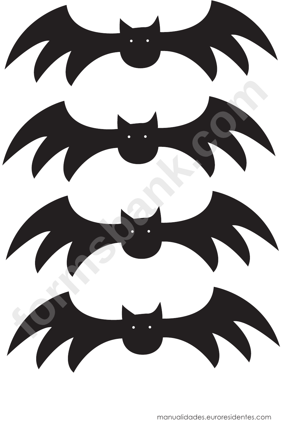 Halloween Bat Templates printable pdf download
