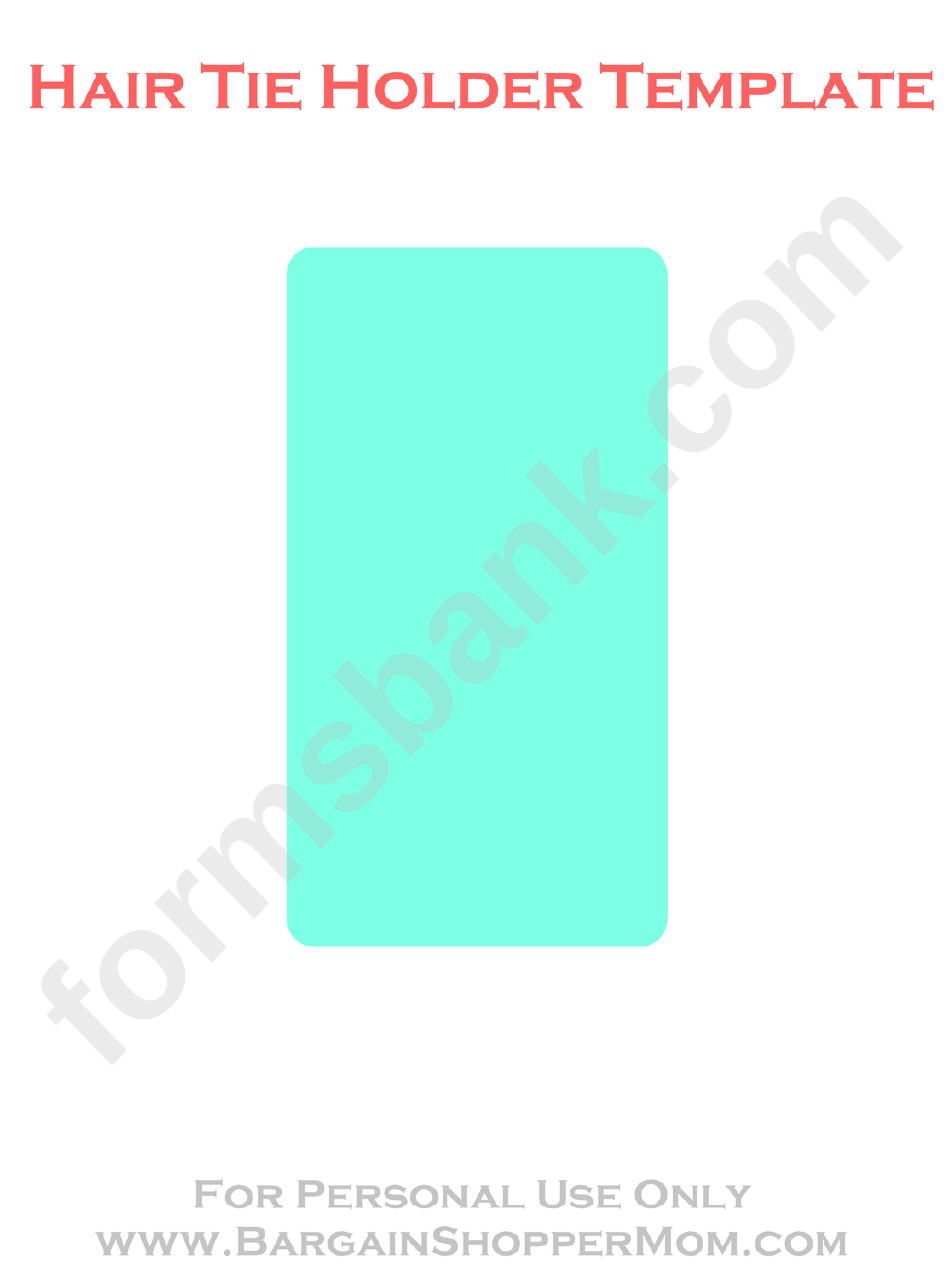 Blue Hair Tie Holder Template printable pdf download