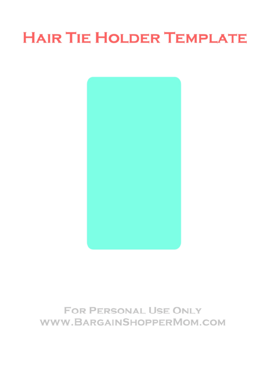 Blue Hair Tie Holder Template printable pdf download