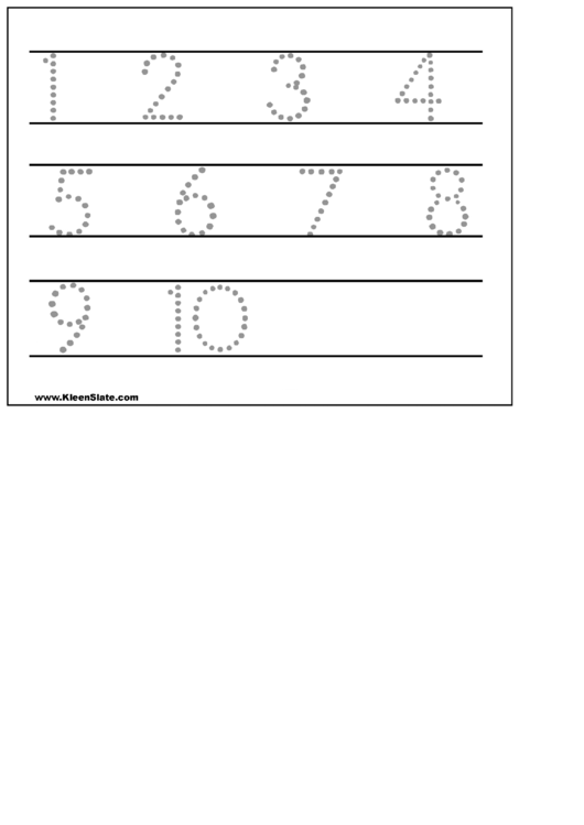 1-10 Number Tracing Sheet printable pdf download