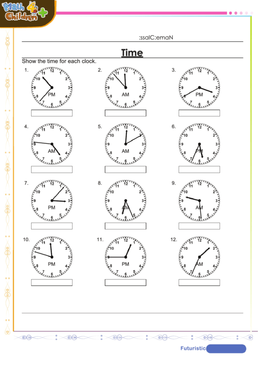 Telling Time Am Pm Time Worksheet With Answer Key printable pdf download