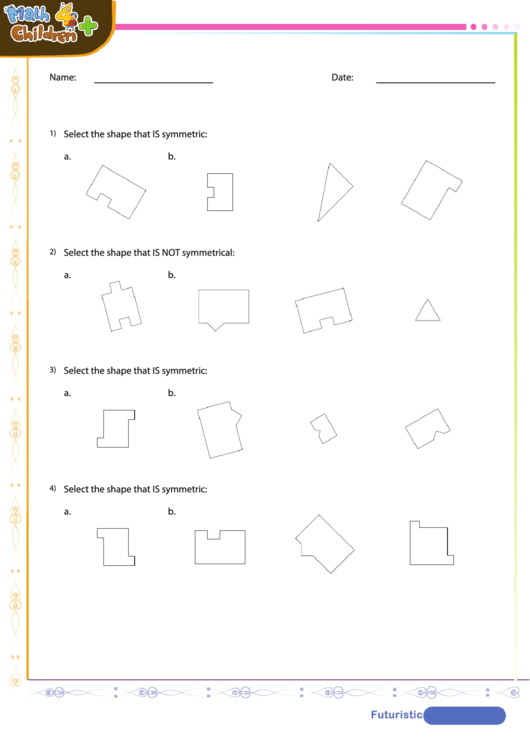 Symmetry With Shapes Worksheet With Answer Key printable pdf download