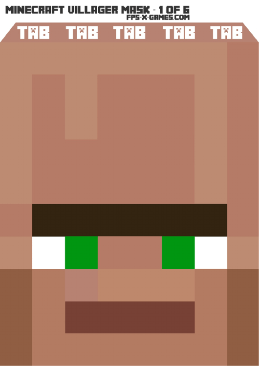 Minecraft Villager Mask Template printable pdf download
