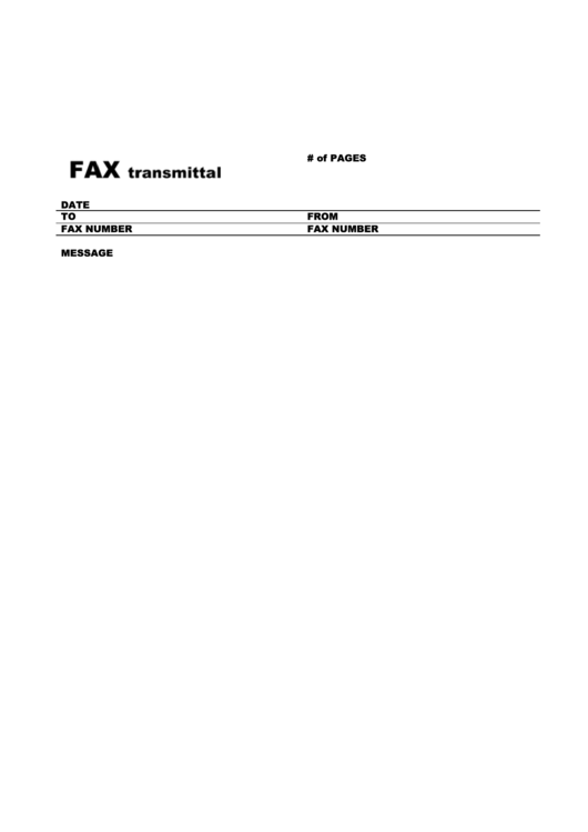 Fax Transmittal Cover Sheet printable pdf download