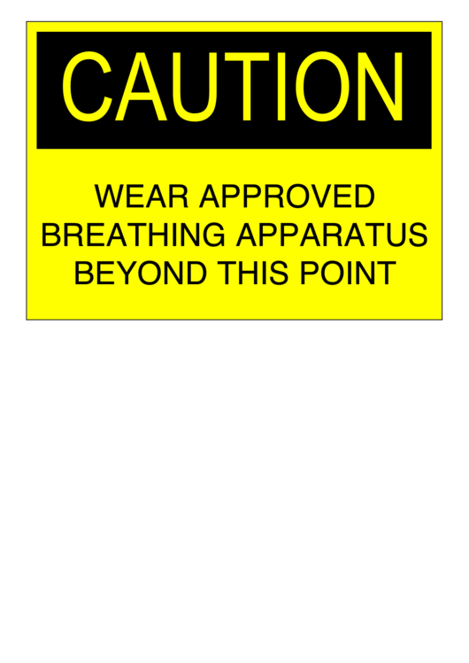 Caution Breathing Apparatus printable pdf download