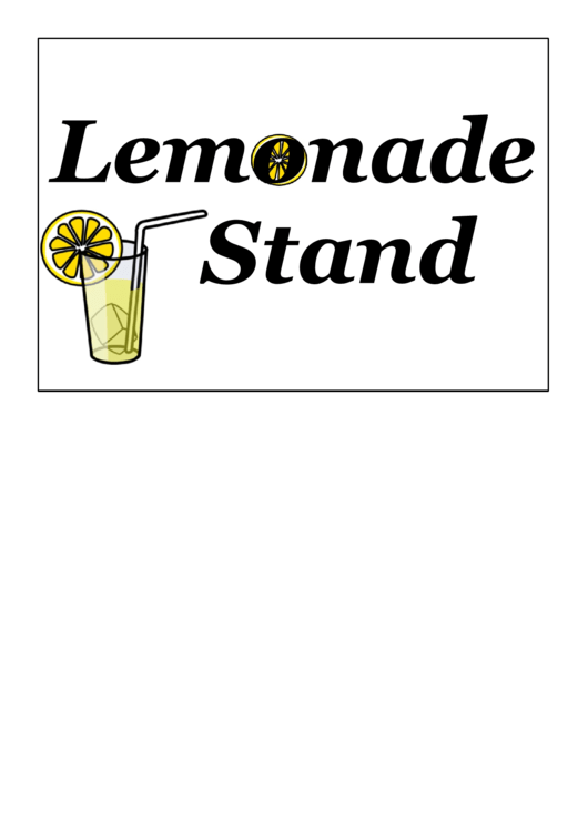 Lemonade Stand Sign printable pdf download