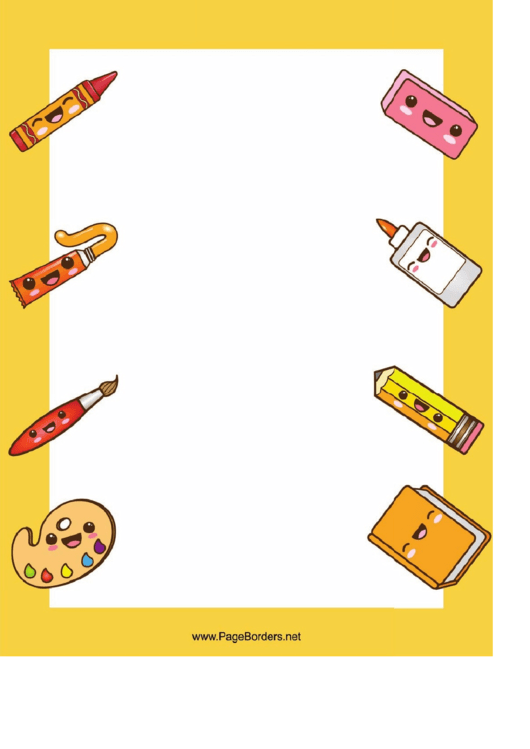 Kid Art Supplies Border printable pdf download