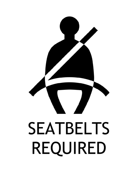 Seatbelts Required With Caption Sign printable pdf download