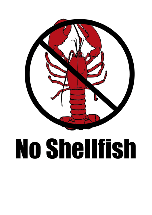 Shellfish Allergy Sign printable pdf download
