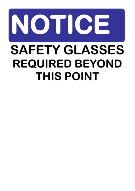 Safety Glasses Required Sign Printable »