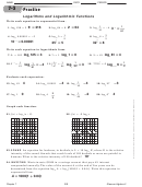 7-3 Practice Logarithms And Logarithmic Functions Worksheet - Moc-Floyd