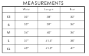 Xs-Xl Standard Measurement Chart printable pdf download