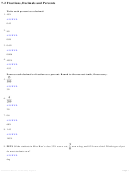 Fractions, Decimals And Percents Worksheet printable pdf download