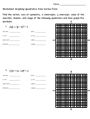 Worksheet Graphing Quadratics From Vertex Form printable pdf download