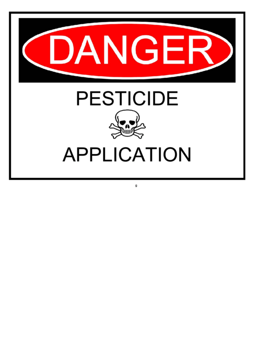 Pesticide Application Warning Sign Template printable pdf download