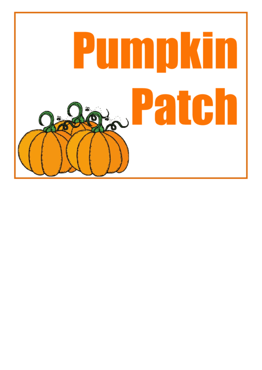Pumpkin Patch Sign printable pdf download