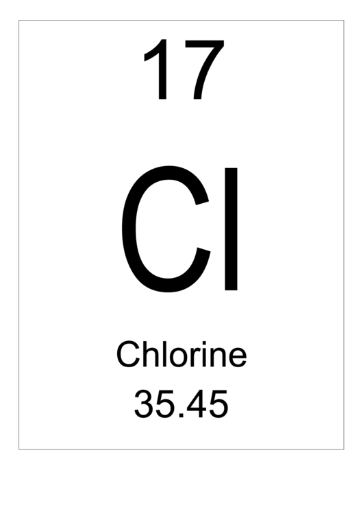Element 017 Chlorine printable pdf download