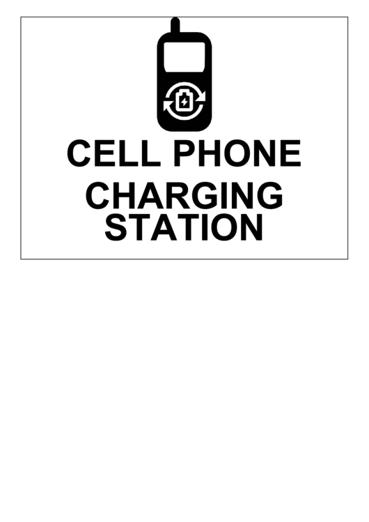 Cell Phone Charging Station Sign printable pdf download