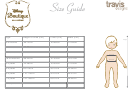 Kids Size Chart - Disney Boutique Collection printable pdf download