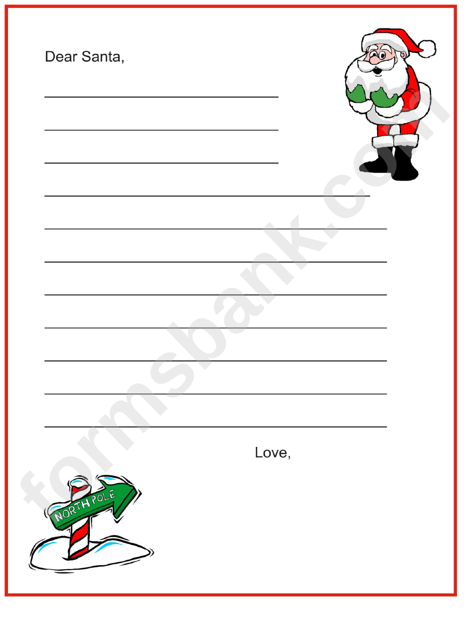 Letter To Santa Template printable pdf download