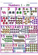 Number Chart 1-20 Worksheet printable pdf download
