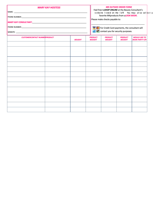 Top 15 Mary Kay Order Form Templates free to download in PDF format