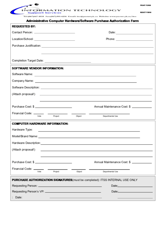Fillable Information Technology Administrative Computer Hardware