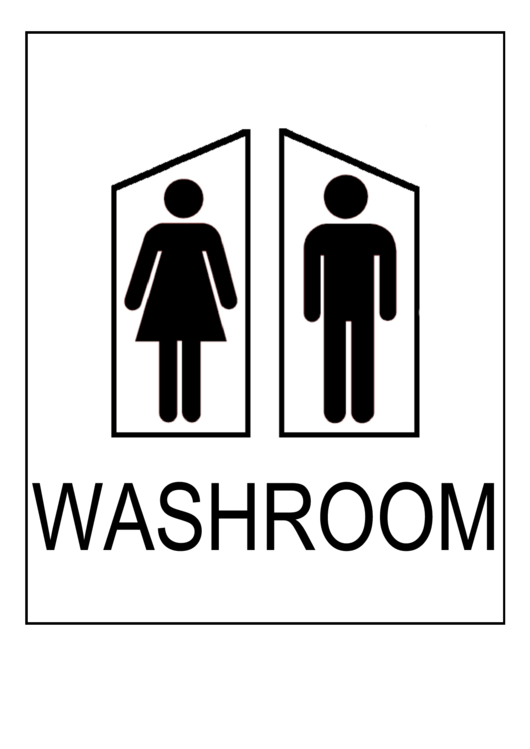Washroom Sign printable pdf download