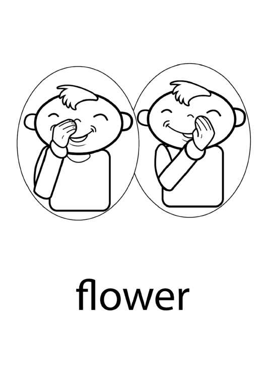 Sign Language Words Flower Sign printable pdf download