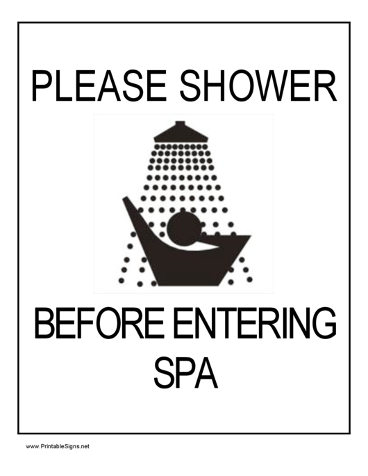 Showerbeforeenteringspa printable pdf download