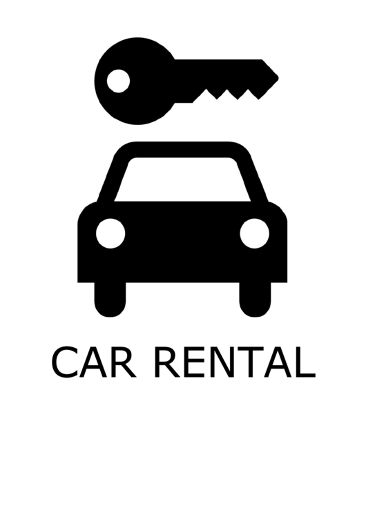 Car Rental With Caption Sign printable pdf download