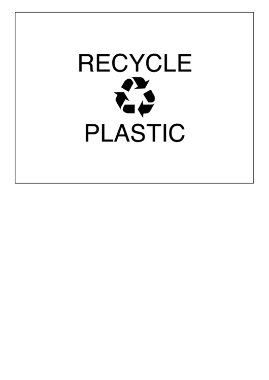 Recycle Plastic printable pdf download