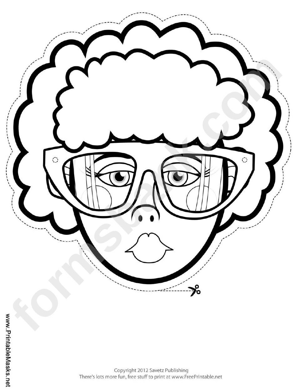 Fillable Female Mask Outline Template printable pdf download
