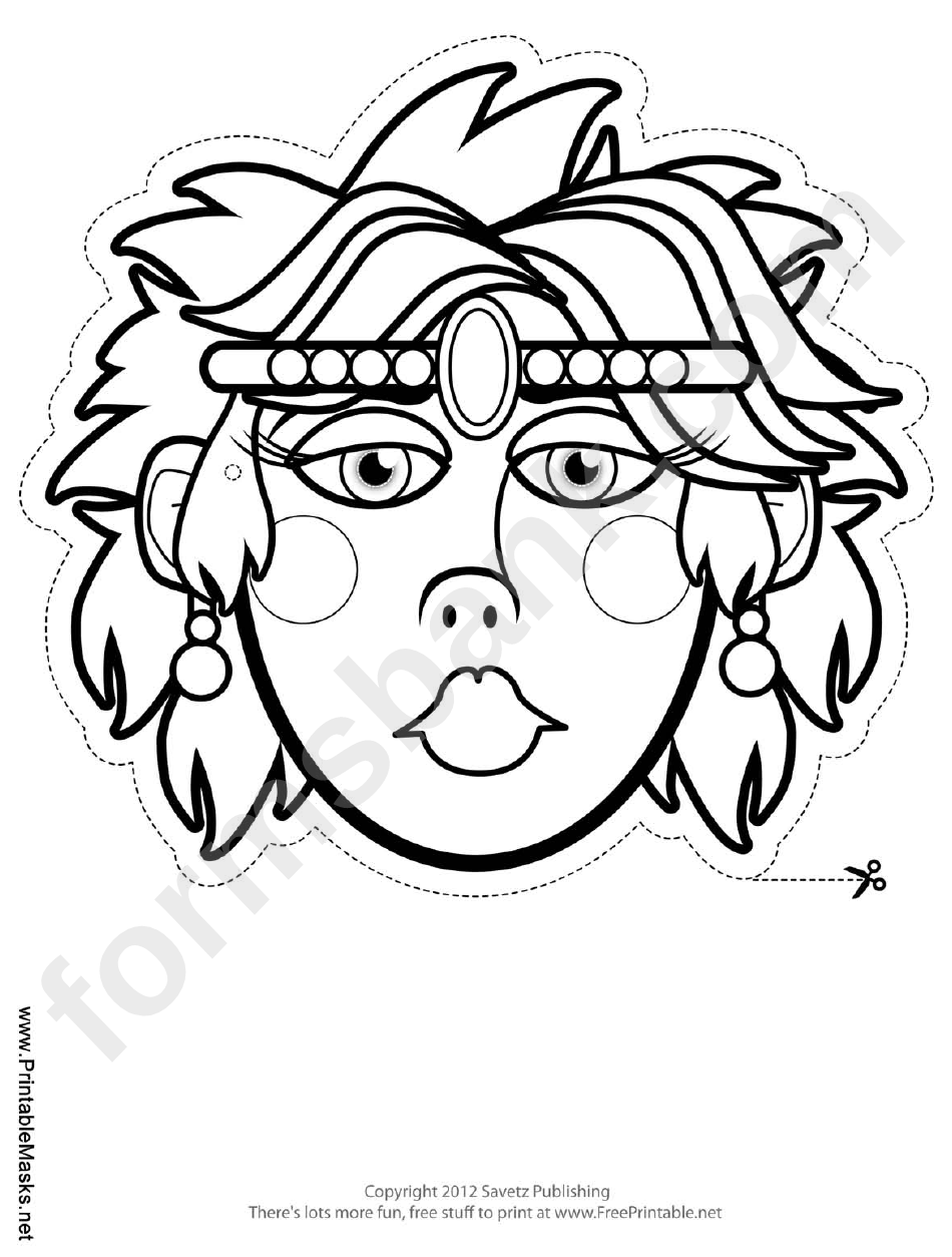 Fillable Female Mask Outline Template printable pdf download