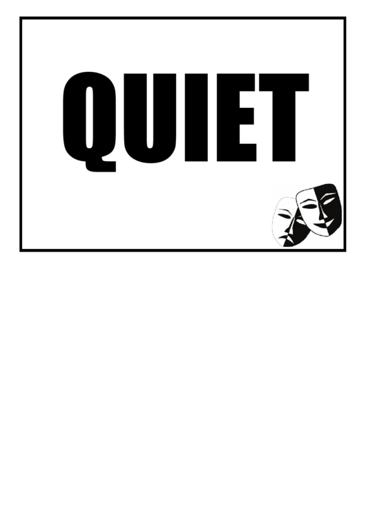 Quiet Sign Template printable pdf download
