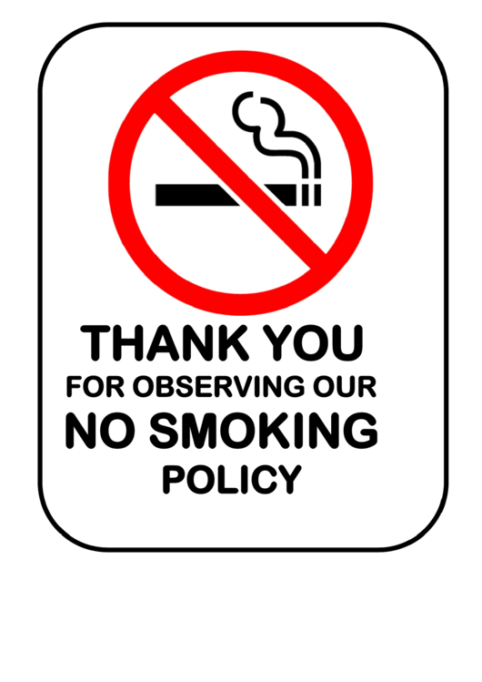No Smoking Policy printable pdf download