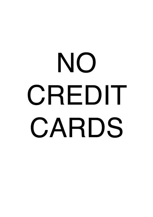 No Credit Cards printable pdf download