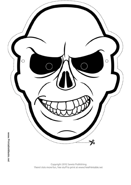 Skull Outline Mask Template printable pdf download