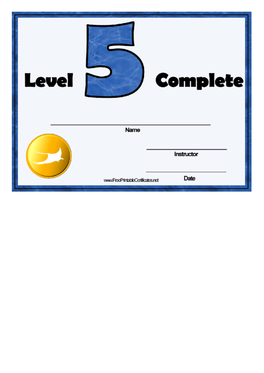 Swimming Lessons Level Five printable pdf download