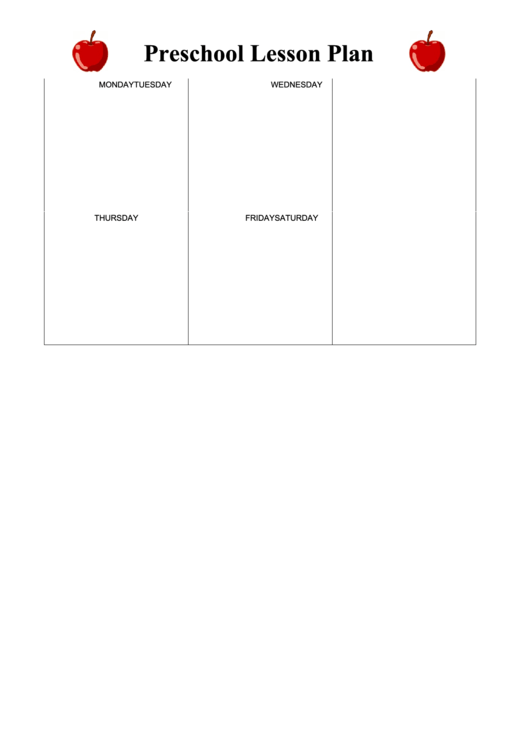 Preschool Lesson Plan printable pdf download