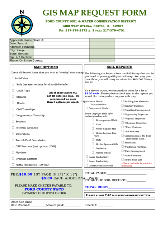 Ford County Swcd Gis Map Request Form printable pdf download