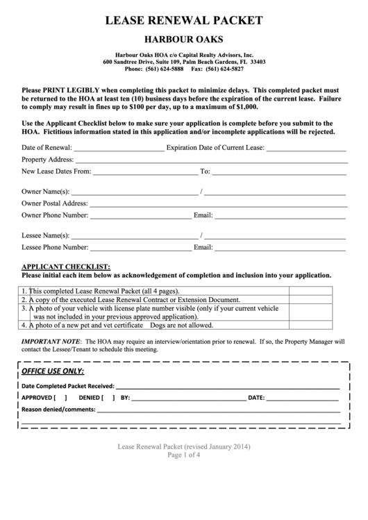 Top 11 Lease Renewal Form Templates free to download in PDF format