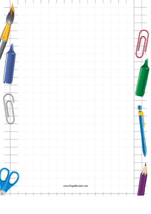 Art Supplies Border printable pdf download