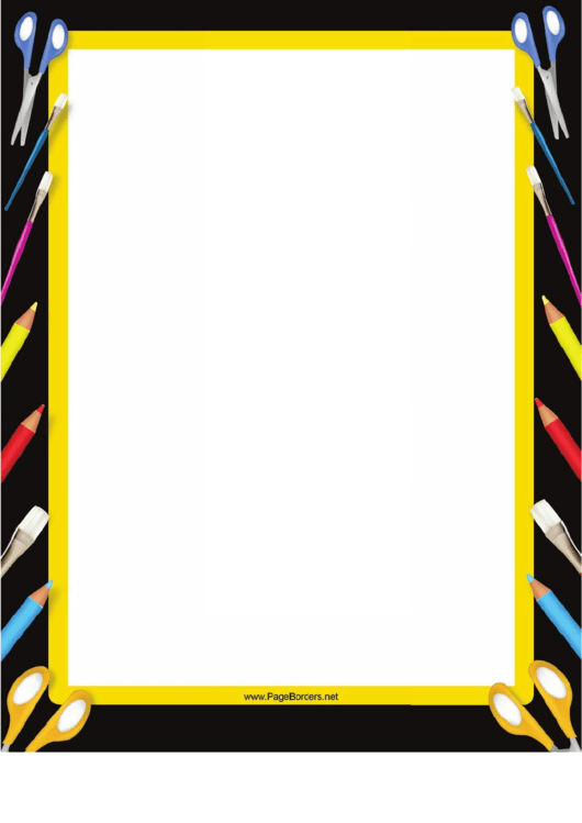 Art Supplies Black Border printable pdf download