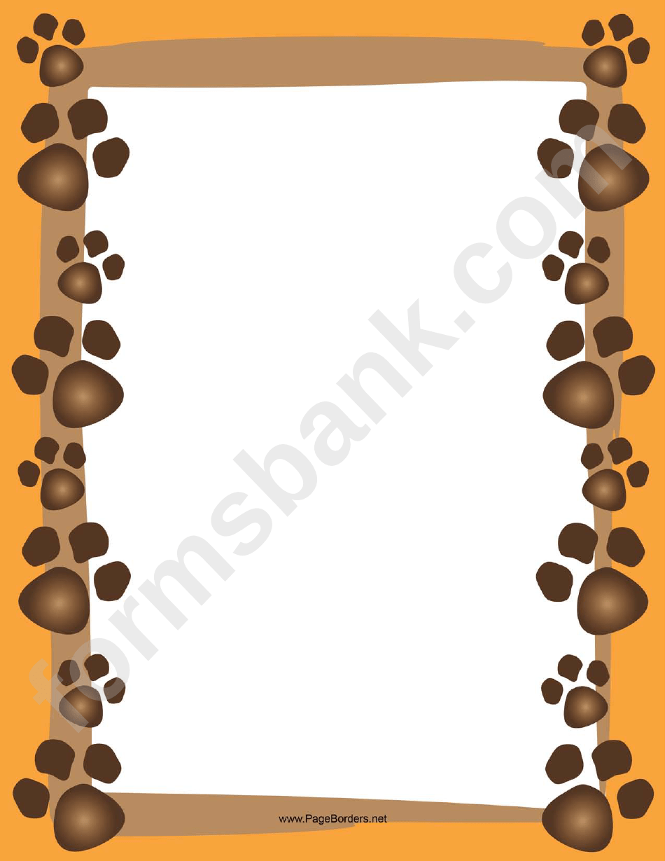 Dog Paw Print Border printable pdf download