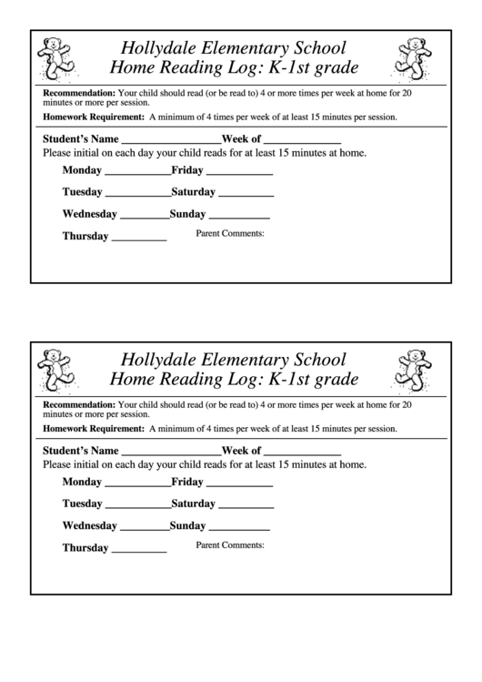 Top 14 First Grade Reading Log free to download in PDF format