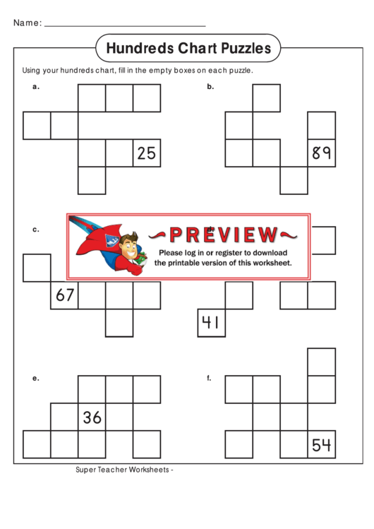 Hundreds Chart Puzzle 2 printable pdf download