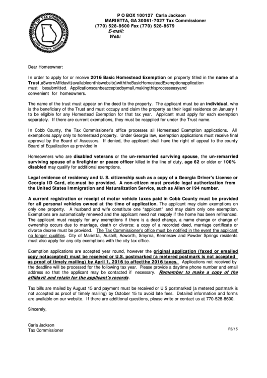 Fillable Affidavit For Homestead Exemption Form printable pdf download